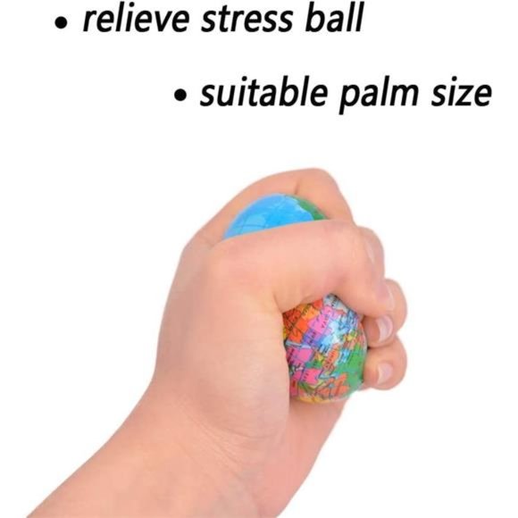 24 Pack Squeezable World Stress Balls for Kids Mini World Globe Earth Ball - Picture 3 of 4